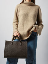 Handtassen Samba Re Valentino Bruin samba re VBS8ZG05-vue-porte